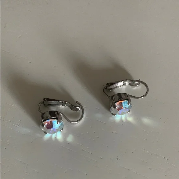 Sabika Silver Earrings with Iridescent Stones - Picture 1 of 2